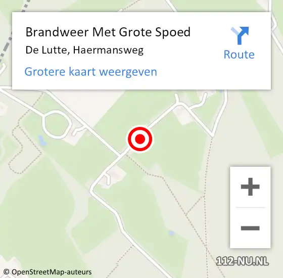 Locatie op kaart van de 112 melding: Brandweer Met Grote Spoed Naar De Lutte, Haermansweg op 4 april 2025 04:25