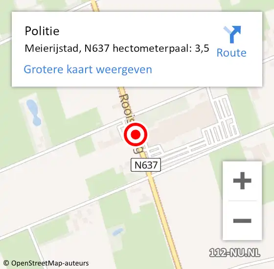 Locatie op kaart van de 112 melding: Politie Meierijstad, N637 hectometerpaal: 3,5 op 4 april 2025 08:09