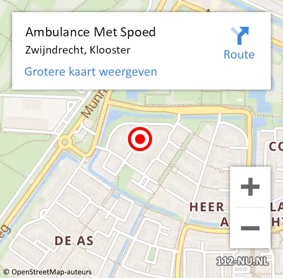 Locatie op kaart van de 112 melding: Ambulance Met Spoed Naar Zwijndrecht, Klooster op 4 april 2025 08:25