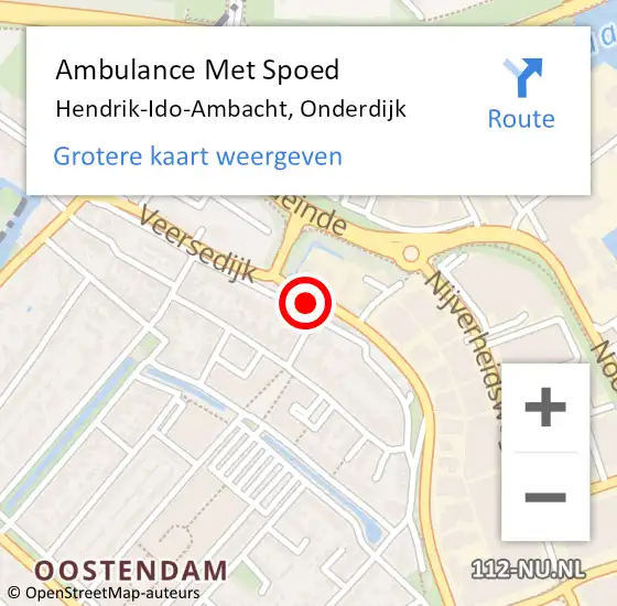 Locatie op kaart van de 112 melding: Ambulance Met Spoed Naar Hendrik-Ido-Ambacht, Onderdijk op 4 april 2025 10:37