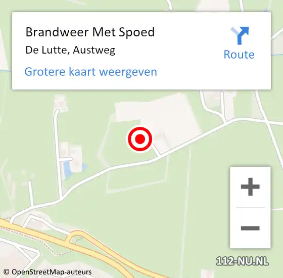 Locatie op kaart van de 112 melding: Brandweer Met Spoed Naar De Lutte, Austweg op 4 april 2025 11:03