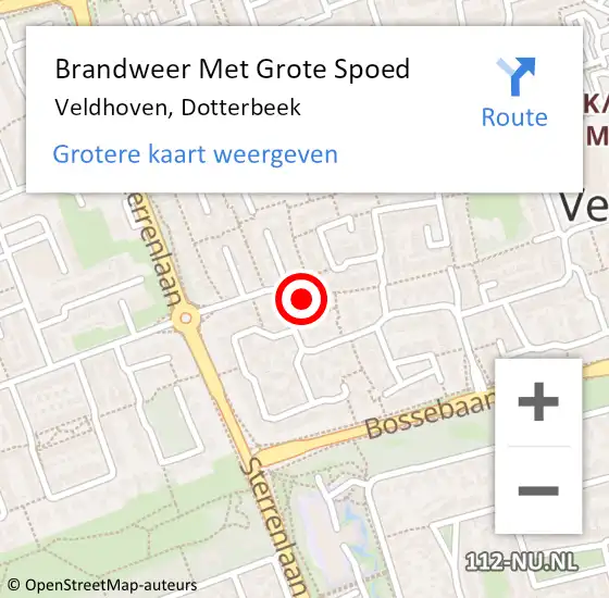 Locatie op kaart van de 112 melding: Brandweer Met Grote Spoed Naar Veldhoven, Dotterbeek op 4 april 2025 11:16