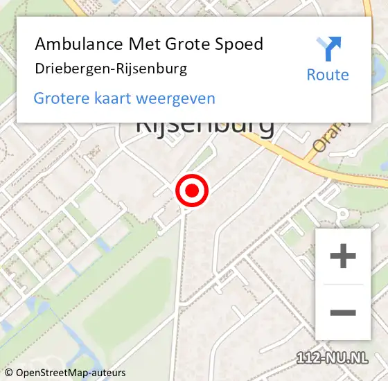 Locatie op kaart van de 112 melding: Ambulance Met Grote Spoed Naar Driebergen-Rijsenburg op 4 april 2025 11:51