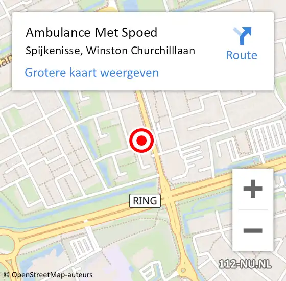 Locatie op kaart van de 112 melding: Ambulance Met Spoed Naar Spijkenisse, Winston Churchilllaan op 4 april 2025 12:18