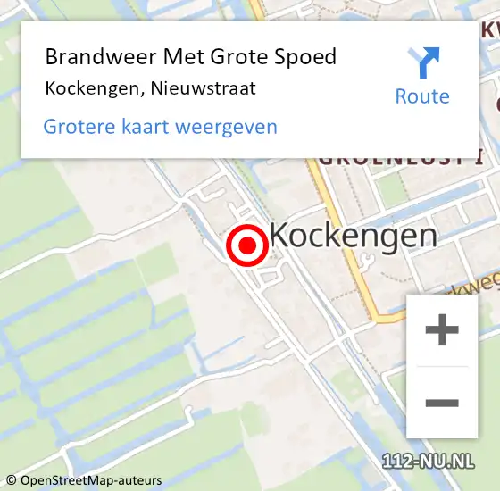 Locatie op kaart van de 112 melding: Brandweer Met Grote Spoed Naar Kockengen, Nieuwstraat op 12 november 2014 09:43