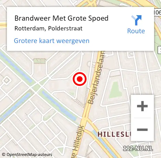 Locatie op kaart van de 112 melding: Brandweer Met Grote Spoed Naar Rotterdam, Polderstraat op 4 april 2025 13:42