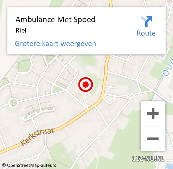 Locatie op kaart van de 112 melding: Ambulance Met Spoed Naar Riel op 4 april 2025 14:35