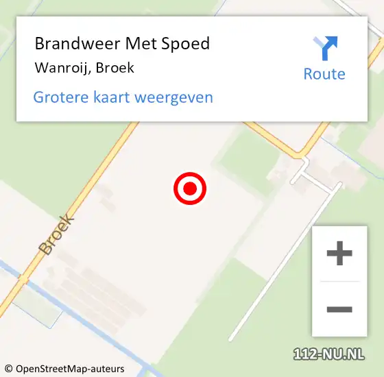 Locatie op kaart van de 112 melding: Brandweer Met Spoed Naar Wanroij, Broek op 4 april 2025 15:07