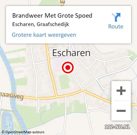 Locatie op kaart van de 112 melding: Brandweer Met Grote Spoed Naar Escharen, Graafschedijk op 4 april 2025 15:41