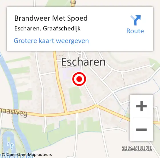 Locatie op kaart van de 112 melding: Brandweer Met Spoed Naar Escharen, Graafschedijk op 4 april 2025 15:44