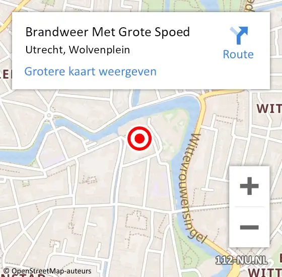 Locatie op kaart van de 112 melding: Brandweer Met Grote Spoed Naar Utrecht, Wolvenplein op 4 april 2025 15:46