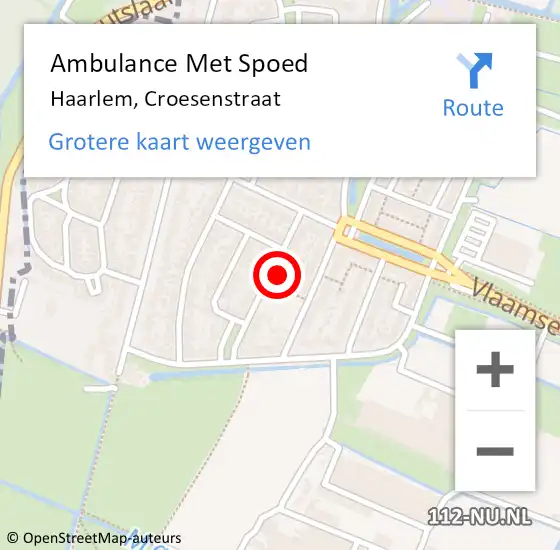 Locatie op kaart van de 112 melding: Ambulance Met Spoed Naar Haarlem, Croesenstraat op 4 april 2025 16:53