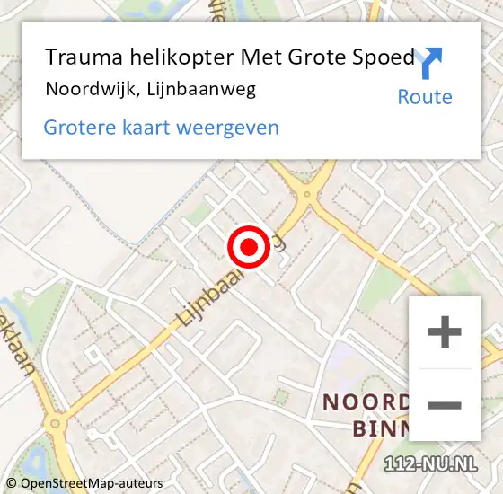 Locatie op kaart van de 112 melding: Trauma helikopter Met Grote Spoed Naar Noordwijk, Lijnbaanweg op 4 april 2025 18:18