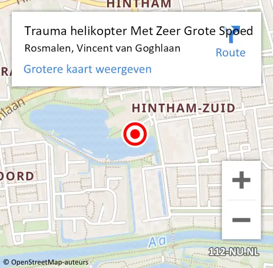 Locatie op kaart van de 112 melding: Trauma helikopter Met Zeer Grote Spoed Naar Rosmalen, Vincent van Goghlaan op 4 april 2025 18:24