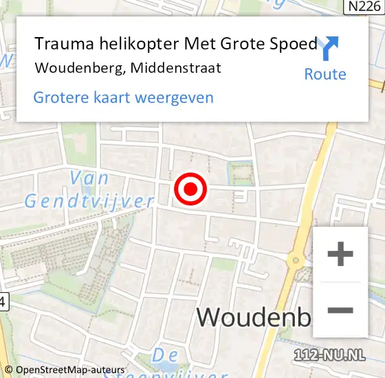Locatie op kaart van de 112 melding: Trauma helikopter Met Grote Spoed Naar Woudenberg, Middenstraat op 4 april 2025 19:20