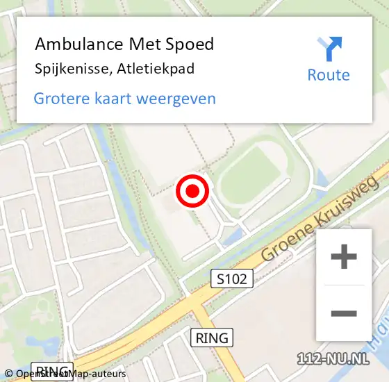 Locatie op kaart van de 112 melding: Ambulance Met Spoed Naar Spijkenisse, Atletiekpad op 4 april 2025 19:39
