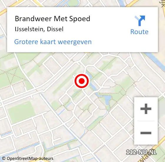 Locatie op kaart van de 112 melding: Brandweer Met Spoed Naar IJsselstein, Dissel op 4 april 2025 21:06