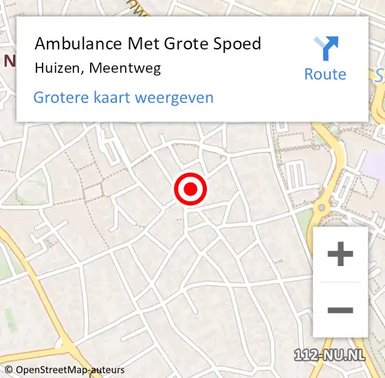 Locatie op kaart van de 112 melding: Ambulance Met Grote Spoed Naar Huizen, Meentweg op 12 november 2014 10:53