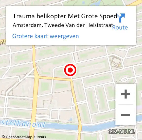 Locatie op kaart van de 112 melding: Trauma helikopter Met Grote Spoed Naar Amsterdam, Tweede Van der Helststraat op 4 april 2025 23:32