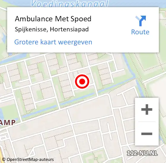 Locatie op kaart van de 112 melding: Ambulance Met Spoed Naar Spijkenisse, Hortensiapad op 4 april 2025 23:52