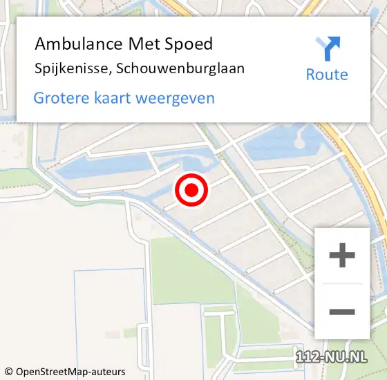 Locatie op kaart van de 112 melding: Ambulance Met Spoed Naar Spijkenisse, Schouwenburglaan op 5 april 2025 02:36