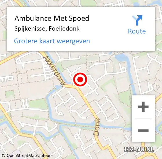 Locatie op kaart van de 112 melding: Ambulance Met Spoed Naar Spijkenisse, Foeliedonk op 5 april 2025 07:48
