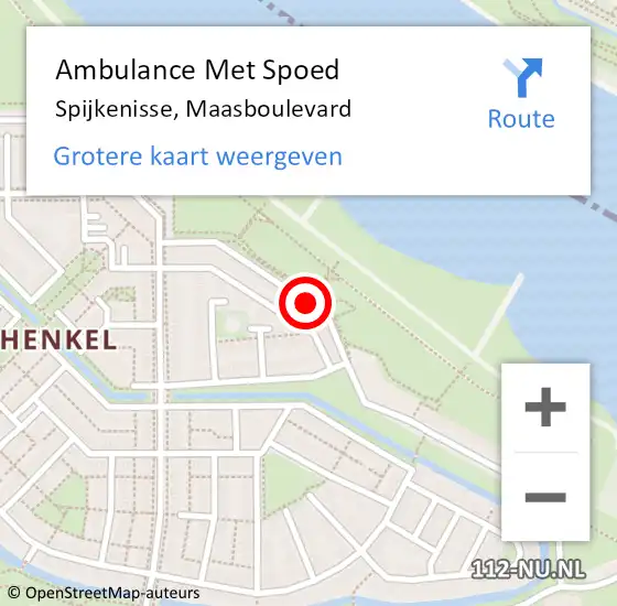 Locatie op kaart van de 112 melding: Ambulance Met Spoed Naar Spijkenisse, Maasboulevard op 5 april 2025 09:07