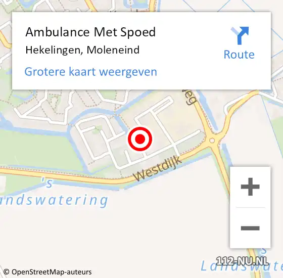 Locatie op kaart van de 112 melding: Ambulance Met Spoed Naar Hekelingen, Moleneind op 5 april 2025 09:16