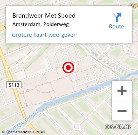 Locatie op kaart van de 112 melding: Brandweer Met Spoed Naar Amsterdam, Polderweg op 5 april 2025 10:11