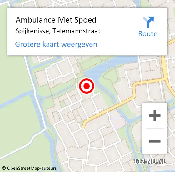 Locatie op kaart van de 112 melding: Ambulance Met Spoed Naar Spijkenisse, Telemannstraat op 5 april 2025 10:20
