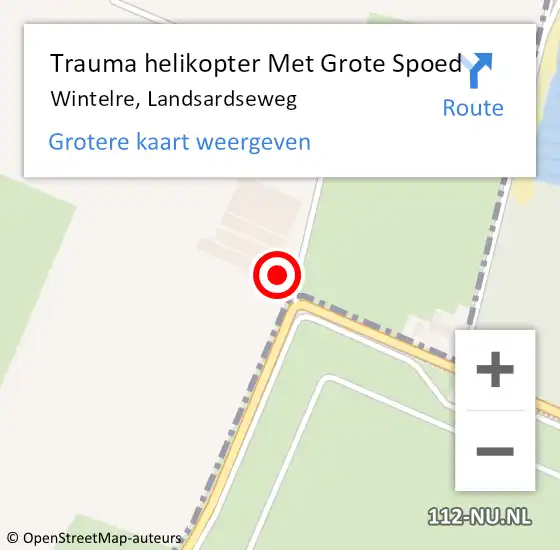 Locatie op kaart van de 112 melding: Trauma helikopter Met Grote Spoed Naar Wintelre, Landsardseweg op 5 april 2025 10:34