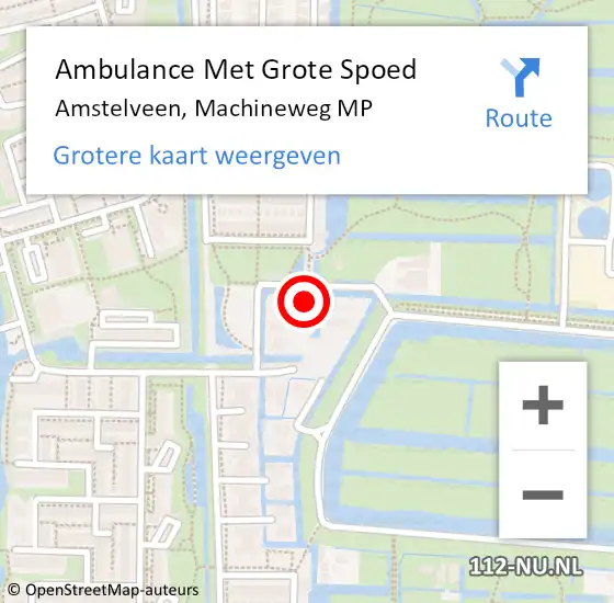 Locatie op kaart van de 112 melding: Ambulance Met Grote Spoed Naar Amstelveen, Machineweg MP op 5 april 2025 11:55