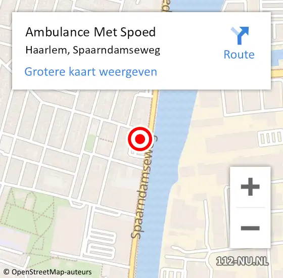 Locatie op kaart van de 112 melding: Ambulance Met Spoed Naar Haarlem, Spaarndamseweg op 5 april 2025 12:44