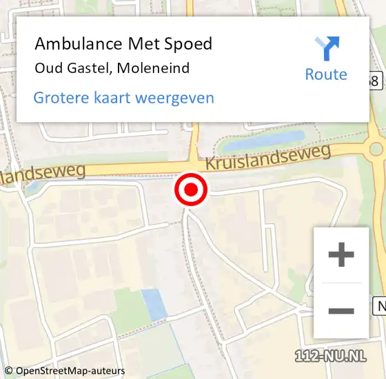 Locatie op kaart van de 112 melding: Ambulance Met Spoed Naar Oud Gastel, Moleneind op 12 november 2014 11:51