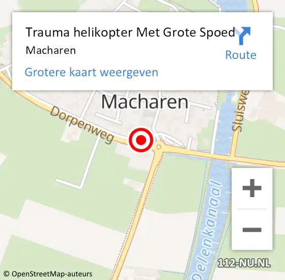Locatie op kaart van de 112 melding: Trauma helikopter Met Grote Spoed Naar Macharen op 5 april 2025 13:30