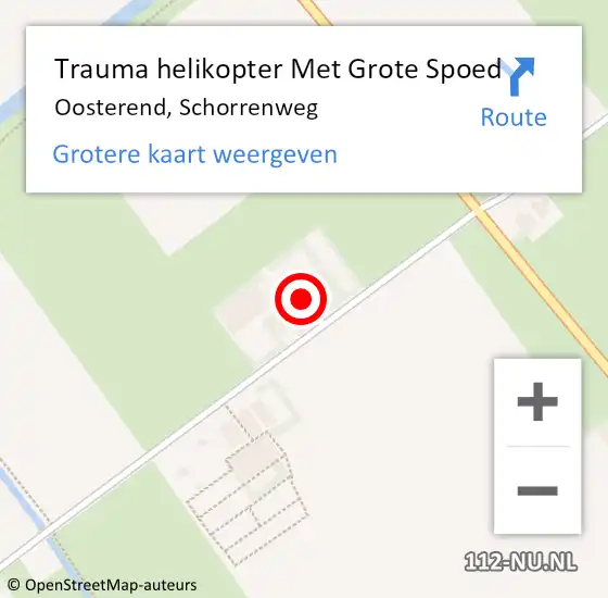 Locatie op kaart van de 112 melding: Trauma helikopter Met Grote Spoed Naar Oosterend, Schorrenweg op 5 april 2025 13:35