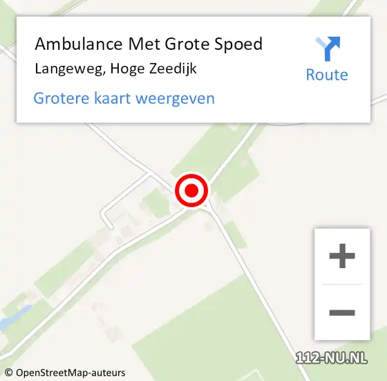 Locatie op kaart van de 112 melding: Ambulance Met Grote Spoed Naar Langeweg, Hoge Zeedijk op 12 november 2014 11:56