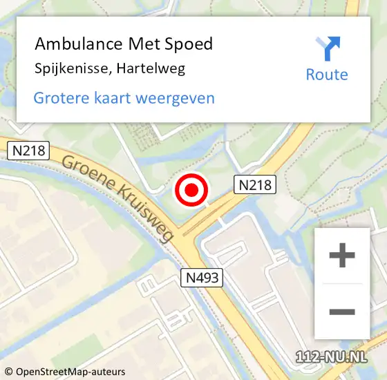 Locatie op kaart van de 112 melding: Ambulance Met Spoed Naar Spijkenisse, Hartelweg op 5 april 2025 14:45