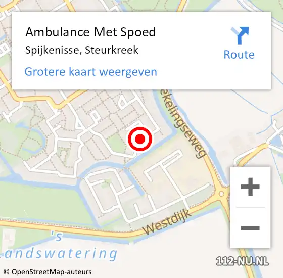 Locatie op kaart van de 112 melding: Ambulance Met Spoed Naar Spijkenisse, Steurkreek op 5 april 2025 14:52