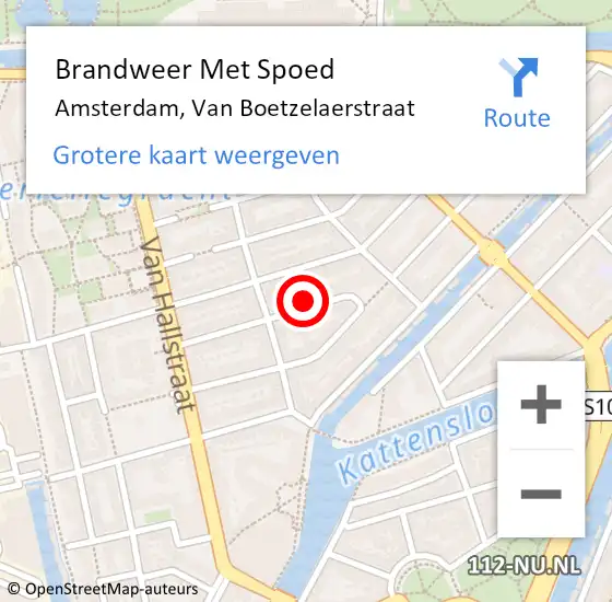 Locatie op kaart van de 112 melding: Brandweer Met Spoed Naar Amsterdam, Van Boetzelaerstraat op 5 april 2025 15:01