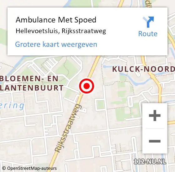 Locatie op kaart van de 112 melding: Ambulance Met Spoed Naar Hellevoetsluis, Rijksstraatweg op 5 april 2025 16:29