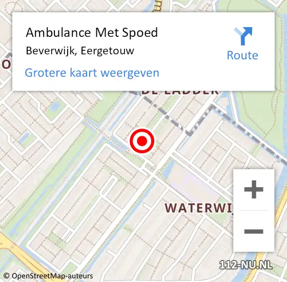 Locatie op kaart van de 112 melding: Ambulance Met Spoed Naar Beverwijk, Eergetouw op 5 april 2025 16:47