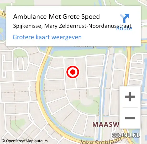 Locatie op kaart van de 112 melding: Ambulance Met Grote Spoed Naar Spijkenisse, Mary Zeldenrust-Noordanusstraat op 5 april 2025 16:52