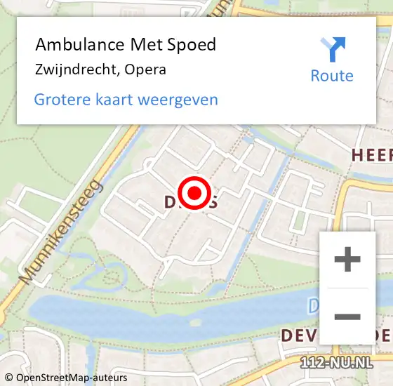 Locatie op kaart van de 112 melding: Ambulance Met Spoed Naar Zwijndrecht, Opera op 5 april 2025 17:15