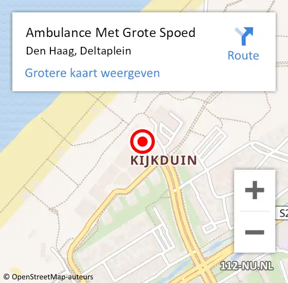 Locatie op kaart van de 112 melding: Ambulance Met Grote Spoed Naar Den Haag, Deltaplein op 5 april 2025 17:54