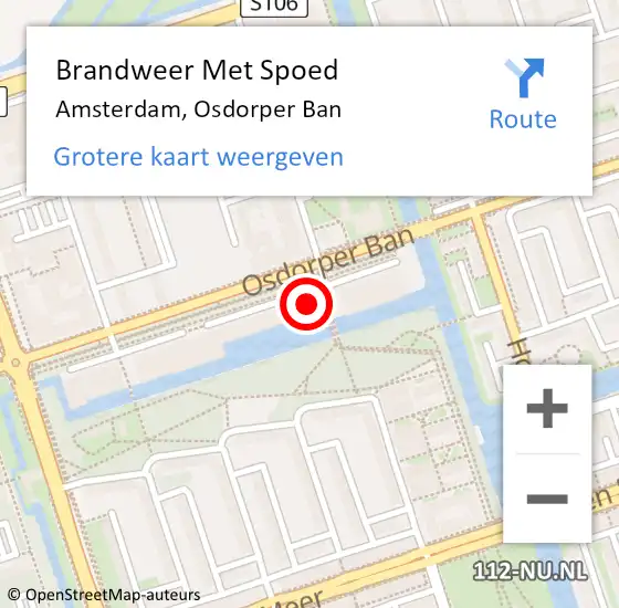 Locatie op kaart van de 112 melding: Brandweer Met Spoed Naar Amsterdam, Osdorper Ban op 5 april 2025 18:23