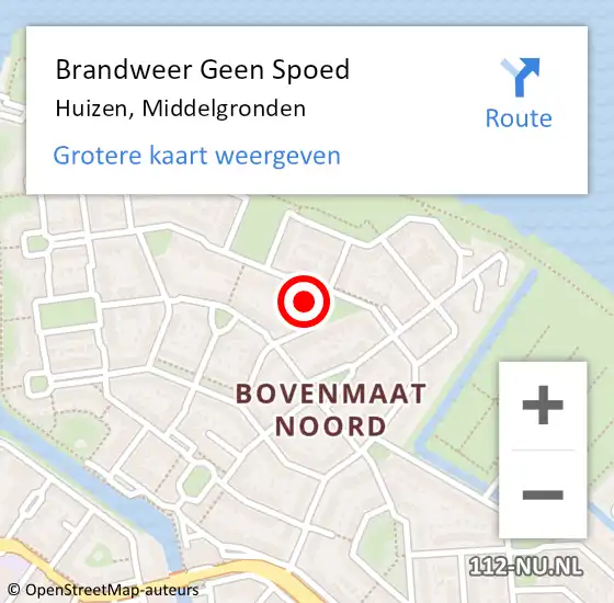 Locatie op kaart van de 112 melding: Brandweer Geen Spoed Naar Huizen, Middelgronden op 5 april 2025 18:25