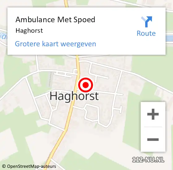 Locatie op kaart van de 112 melding: Ambulance Met Spoed Naar Haghorst op 5 april 2025 18:58