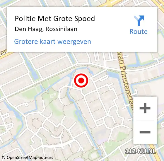 Locatie op kaart van de 112 melding: Politie Met Grote Spoed Naar Den Haag, Rossinilaan op 5 april 2025 19:10
