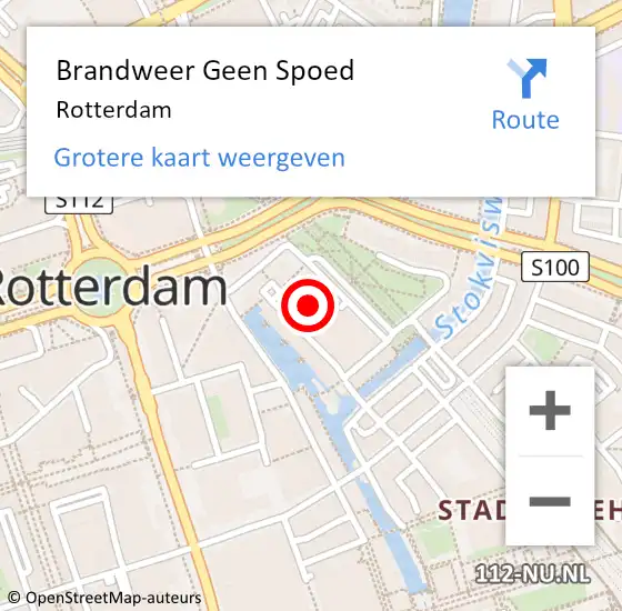 Locatie op kaart van de 112 melding: Brandweer Geen Spoed Naar Rotterdam op 5 april 2025 20:05